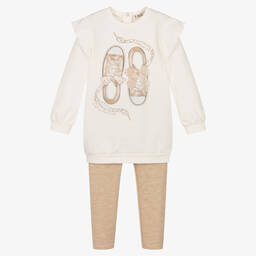 Everything Must Change-Кремовый топ и бежевые легинсы из хлопка | Childrensalon Outlet