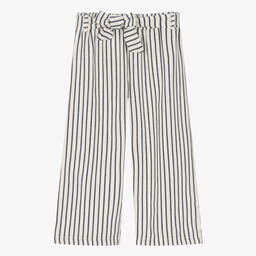 Everything Must Change-Girls Ivory & Blue Striped Cotton Trousers | Childrensalon Outlet