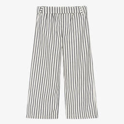 Everything Must Change-Girls Ivory & Blue Striped Cotton Trousers | Childrensalon Outlet