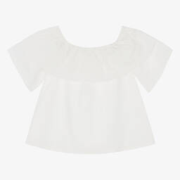 افريثينغ مست تشاينج-بلوزة قطن بوبلين لون عاجي للبنات | Childrensalon Outlet