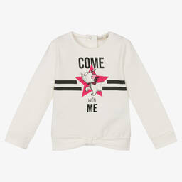 افريثينغ مست تشاينج-سويتشيرت قطن جيرسي لون عاجي للبنات | Childrensalon Outlet