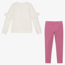 Everything Must Change-Кремовый топ Disney и фиолетовые легинсы | Childrensalon Outlet