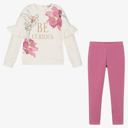 Everything Must Change-Кремовый топ Disney и фиолетовые легинсы | Childrensalon Outlet