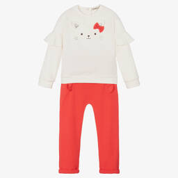 Everything Must Change-Girls Ivory & Red Trouser Set | Childrensalon Outlet