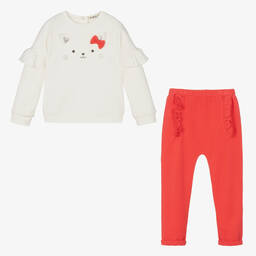 Everything Must Change-Girls Ivory & Red Trouser Set | Childrensalon Outlet