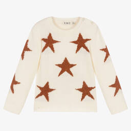 Everything Must Change-Girls Ivory Star Knitted Sweater | Childrensalon Outlet