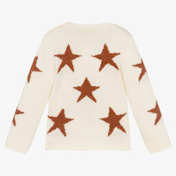 Everything Must Change-Girls Ivory Star Knitted Sweater | Childrensalon Outlet