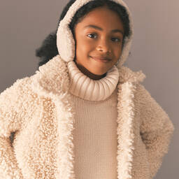 Everything Must Change-Girls Ivory Teddy Fleece Jacket | Childrensalon Outlet