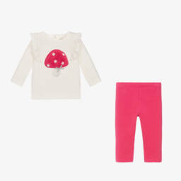 Everything Must Change-Girls Ivory Top & Pink Leggings Set | Childrensalon Outlet
