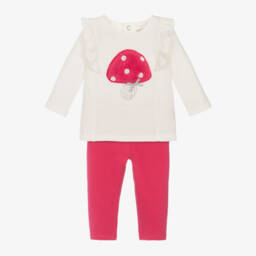 Everything Must Change-Girls Ivory Top & Pink Leggings Set | Childrensalon Outlet
