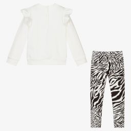 Everything Must Change-Girls Ivory Zebra Leggings Set | Childrensalon Outlet