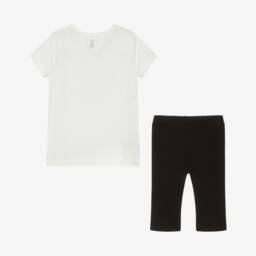 Everything Must Change-Girls Monochrome Cotton Leggings Ensemble | Childrensalon Outlet