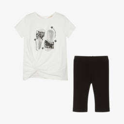 Everything Must Change-Girls Monochrome Cotton Leggings Ensemble | Childrensalon Outlet