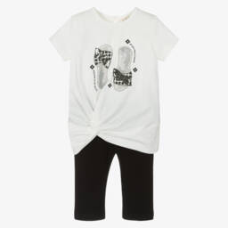 Everything Must Change-Girls Monochrome Cotton Leggings Ensemble | Childrensalon Outlet