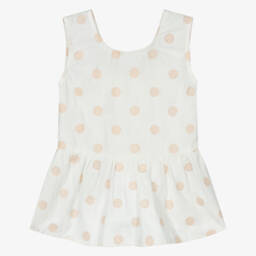 Everything Must Change-Girls Pink Dotted White Blouse | Childrensalon Outlet