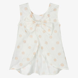Everything Must Change-Girls Pink Dotted White Blouse | Childrensalon Outlet