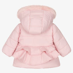 Everything Must Change-Girls Pink Peplum Puffer Coat | Childrensalon Outlet