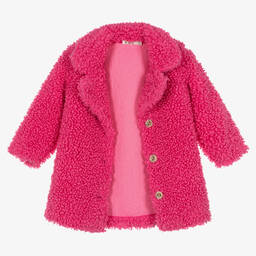Everything Must Change-Girls Pink Teddy Fleece Coat | Childrensalon Outlet