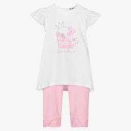 Everything Must Change-Белый топ и розовые легинсы для девочек | Childrensalon Outlet
