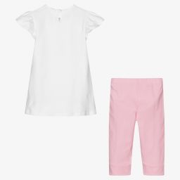 Everything Must Change-Белый топ и розовые легинсы для девочек | Childrensalon Outlet