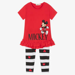 Everything Must Change-Girls Red & Black Disney Leggings Set | Childrensalon Outlet