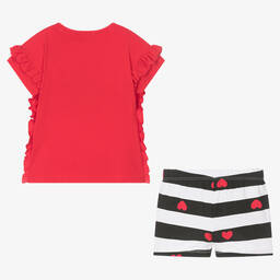 Everything Must Change-Girls Red & Black Disney Shorts Set | Childrensalon Outlet