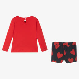 Everything Must Change-Girls Red Cotton Shorts Set | Childrensalon Outlet