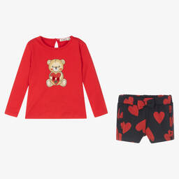 Everything Must Change-Girls Red Cotton Shorts Set | Childrensalon Outlet
