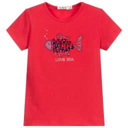 Everything Must Change-Girls Red Cotton T-Shirt | Childrensalon Outlet