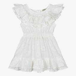 Everything Must Change-Платье из белого хлопка с оборками для девочек | Childrensalon Outlet