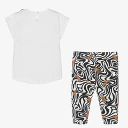 Everything Must Change-Girls White & Black Leggings Set  | Childrensalon Outlet