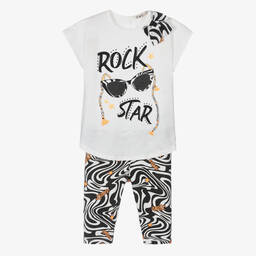 Everything Must Change-Girls White & Black Leggings Set  | Childrensalon Outlet