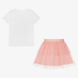 Everything Must Change-Girls White & Pink Disney Skirt Set | Childrensalon Outlet