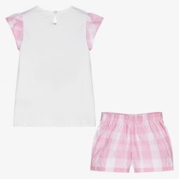 Everything Must Change-Girls White & Pink Shorts Set | Childrensalon Outlet