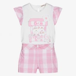 Everything Must Change-Girls White & Pink Shorts Set | Childrensalon Outlet