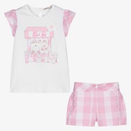 Everything Must Change-Girls White & Pink Shorts Set | Childrensalon Outlet