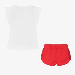 Everything Must Change-Белый топ Disney и красные шорты | Childrensalon Outlet