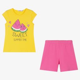 Everything Must Change-Желто-розовая пижама для девочек | Childrensalon Outlet