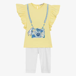 Everything Must Change-Girls Yellow & White Cotton Leggings Set | Childrensalon Outlet