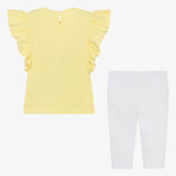 Everything Must Change-Girls Yellow & White Cotton Leggings Set | Childrensalon Outlet