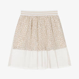 Everything Must Change-Gold Leopard Print Glitter Tulle Skirt | Childrensalon Outlet