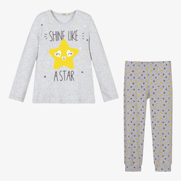 Everything Must Change-بيجاما قطن لون رمادي للبنات | Childrensalon Outlet