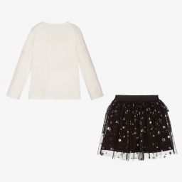 Everything Must Change-Ivory & Black Stars Skirt Set | Childrensalon Outlet