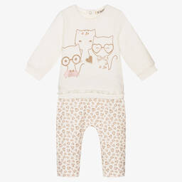 افريثينغ مست تشاينج-Ivory Cotton Baby Trouser Set | Childrensalon Outlet
