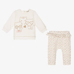 افريثينغ مست تشاينج-Ivory Cotton Baby Trouser Set | Childrensalon Outlet