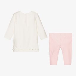 Everything Must Change-طقم ليغنغز قطن جيرسي لون زهري وعاجي للمولودات | Childrensalon Outlet