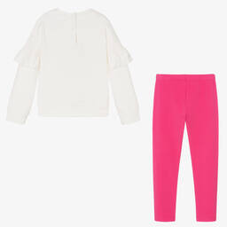 Everything Must Change-طقم ليغنغز قطن لون عاجي وزهري للبنات | Childrensalon Outlet