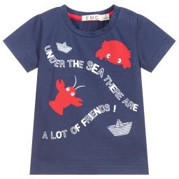 Everything Must Change-Navy Blue Cotton Baby T-Shirt | Childrensalon Outlet