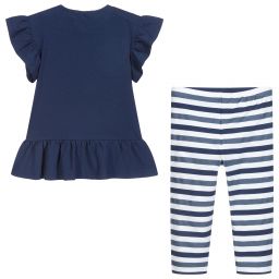 Everything Must Change-طقم ليغنغز قطن جيرسي لون كحلي للبنات | Childrensalon Outlet