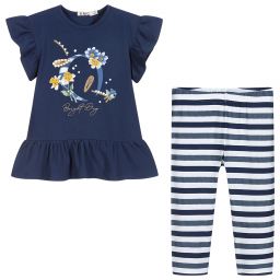 Everything Must Change-طقم ليغنغز قطن جيرسي لون كحلي للبنات | Childrensalon Outlet